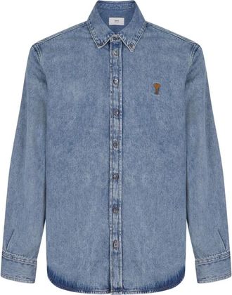 Ami Denim Button-Down Shirt - Heren - Spijkeroverhemden - Blauw - S - Denim - Overhemden