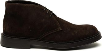 Doucal's Dark Brown Solid Lace Ups Shoes