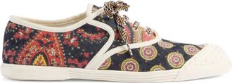 Valentino Garavani Floral Print Lace-Up Flat Shoes