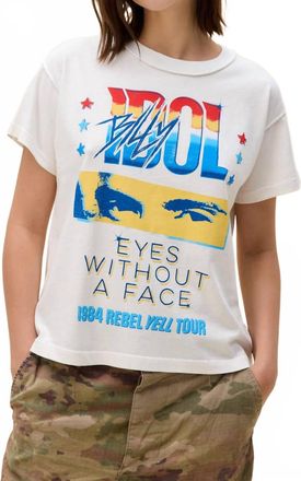 Daydreamer Billy Idol Eyes Without A Face Reverse Gf Tee In Vintage White