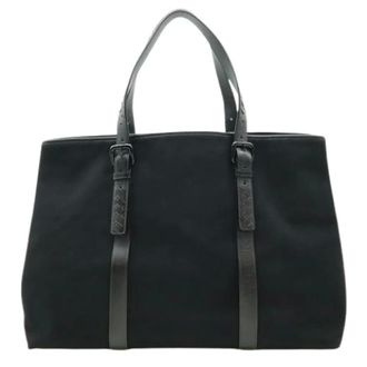 Bottega Veneta Pre-owned Tote Bags, female, Black, Size: ONE SIZE Pre-owned Canvas Tote Bag