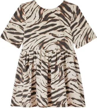 Ganni katoenen mini-jurk met zebraprint
