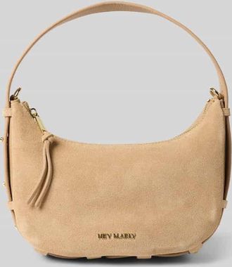 Hey Marly Lederhandtasche mit Label-Applikation Modell Lifetime Sister in Sand, Größe 1