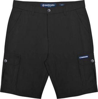Lambretta Heren Rubber Logo Cargo Shorts (Zwart)