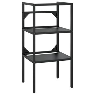 Berkfield Home Elegant Bathroom Washbasin Frame with Built-in Basin Black Iron