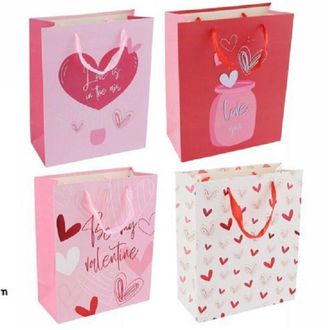 Trade Shop Trade Shop - Set 6 Buste Regalo Borsa Sacchetti San Valentino 30x40x12cm 69877 Varie Fantasie