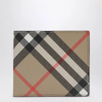 Burberry Beige Check-pattern wallet