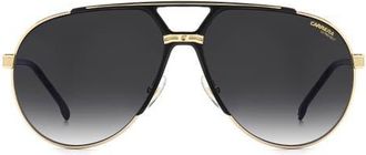 Carrera 1089/S 64mm Oversize Gradient Pilot Sunglasses in Gold Black Green Red/grey at Nordstrom