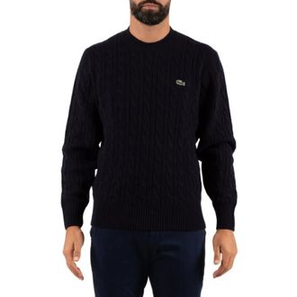 Lacoste Maglione in lana a trecce - - Knitwear - Uomo - Blu - XL