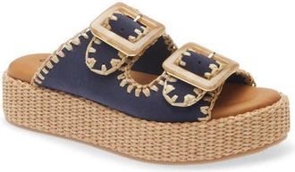 Chocolat Blu Chia Platform Slide Sandal in Navy Suede at Nordstrom, Size 6.5-7Us