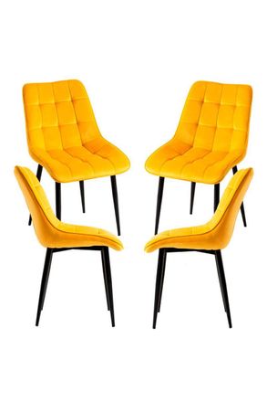 Regalos Miguel Regalos Miguel - Packs Sillas Comedor - Pack 4 Sillas Cade Terciopelo - Amarillo