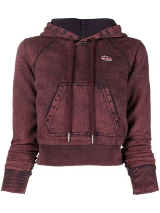 Diesel cropped denim hoodie - Red