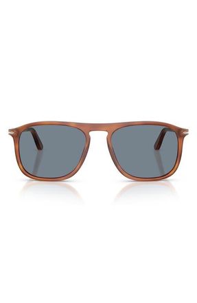 Persol 54mm Square Sunglasses in Terra Di Siena /Light Blue at Nordstrom