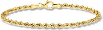 Ross-Simons Italian 2.7mm 18kt Yellow Gold Rope-Chain Bracelet