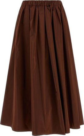 Max Mara Rokken, Dames, Bruin, M, Katoen, Lange taffeta rok Bruno 1234