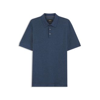 BOSS Regular-fit polo shirt with micro moulin&eacute; finish