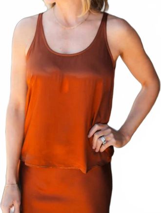 Starkx Sylvia Silky Sleeveless Top In Clay