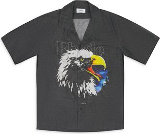 Rhude GRAY EAGLE SAVAGE BUTTON-DOWN SHIRT