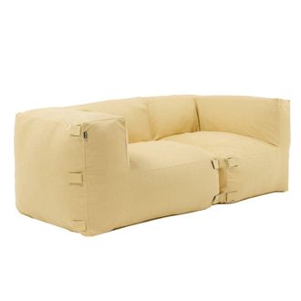 Oviala Conjunto de jard&iacute;n modular con 2 sillones esquineros amarillo claro