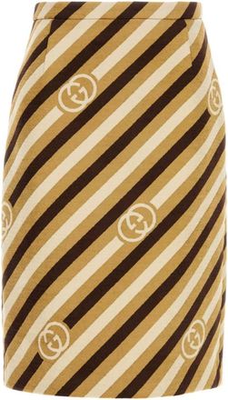 Gucci Multicolour Stripes Logo Skirt