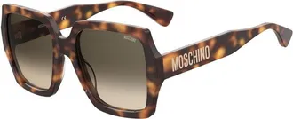 Moschino Tortoiseshell Square Full Rim Sunglasses - Brown