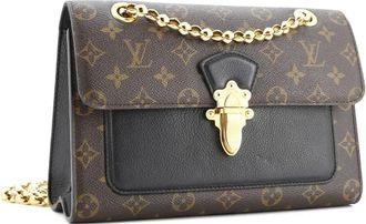 Louis Vuitton Victoire monogram canvas en leren schoudertas - Zwart