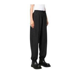 Moncler Sweatpants, female, Black, XS, Cuffed Jogging Trousers with Logo Print