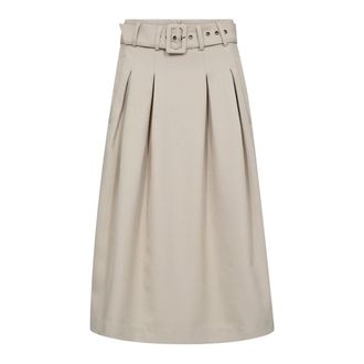 Co'Couture Falda midi plisada con cintur&oacute;n Luna CC - Skirts - Mujer - Beige - XL