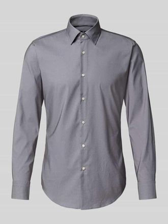 HUGO BOSS Slim Fit Businesshemd aus Twill Modell HANK in Mittelgrau, Gr&ouml;&szlig;e 38