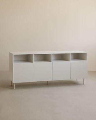 Deco Wood Aparador con 4 puertas lacado en tono arena 176x40cm