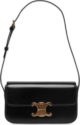 Celine Pre-owned Celine Shiny Calfskin Triomphe Claude Shoulder Bag Ladies K0PKQ27OKA7LRX24