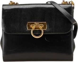 Ferragamo Pre-owned Cross Body Bags, female, Black, Size: ONE SIZE Pre-owned Leather shoulder-bags