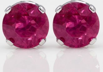 Pompeii3 1/4ct Genuine Ruby Studs 14K White Gold
