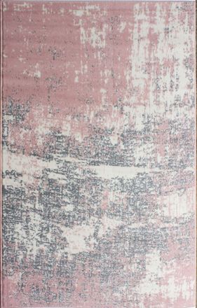 Kukoon Blush Pink Grey Distressed Abstract Living Area Rug in Light Pink | Size: 120 cm x 170 cm
