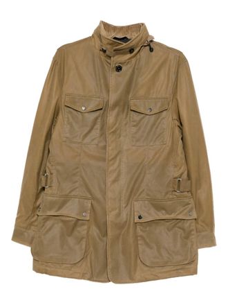 N.Peal button-up cotton wax jacket - men - Cotton/Polyester/Viscose/Elastane - L - Neutrals