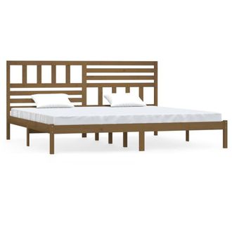 Berkfield Home Bed Frame Honey Brown Solid Wood Pine 200x200 cm