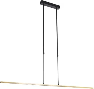 QAZQA Moderno L&aacute;mpara Colgante Negra Con Dorado Con Led Regulable - Bold Acero /aluminio Alargada Incluye Led Max. 1 X 25 Watt - Qazqa