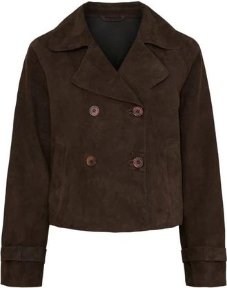 Notyz Notyz - Paris Su&egrave;de Trenchcoat - Dames - Jassen - Bruin - Maat: S Su&egrave;de