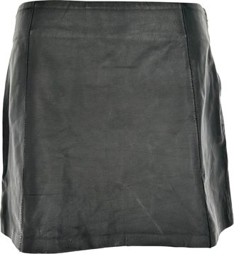 Alexander Wang T. Mini A-Line Skirt in Black Lamb Leather