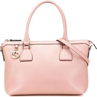 Gucci Pre-owned Elegante Leren Satchel met Handvat en Afneembare Schouderband - Dames - Vintage Handtas - Roze - ONE Size - Leer - Vintage