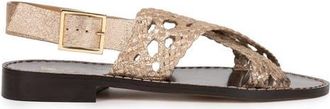 Bobbies Zita Flat Sandals in Iridescent Champagne at Nordstrom, Size 10.5