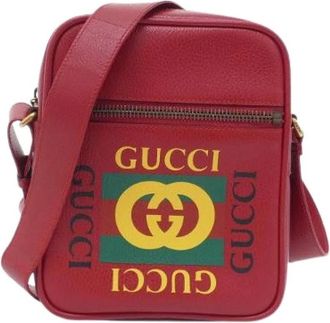 Gucci Pre-owned Leren Schoudertas - unisex - Vintage Schoudertas - Rood - ONE Size - Leer - Vintage