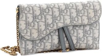 Dior Saddle Chain Wallet Oblique Canvas crossbody bag - Grijs