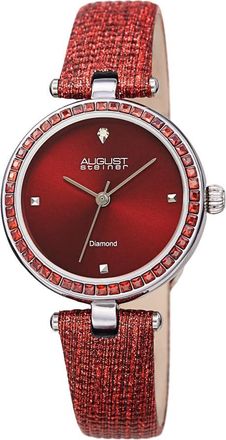 August Steiner Quartz Diamond Red Dial Ladies Watch AS8280RD
