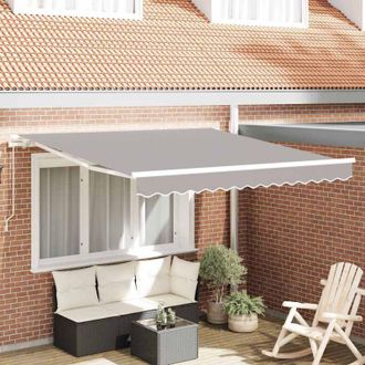 vidaXL Vidaxl - Toldo Retr&aacute;ctil Manual Gris Claro 350 X 250 Cm Tela