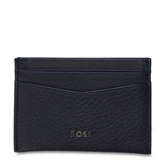 HUGO BOSS Accessories Boss Card Holder with Metallic Logo Lettering in Navy