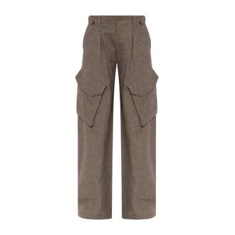 R13 Barrel Cargo Broek - Dames - Wijde Broeken - Bruin - W26 - Wol - Broeken