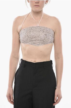 Dsquared2 Bandeau Bikini Top with All-Over Crystals size 38