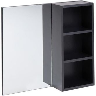Beliani Beliani - Bathroom Wall Mounted Cabinet with Mirrored Cupboard Black Joinville