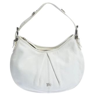 Burberry Tweedehands leren handtassen - Dames - Vintage Handtas - Wit - ONE Size - Leer - Vintage